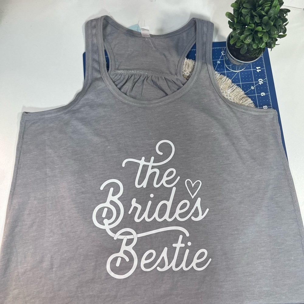 The Brides Bestie Grey Tank Top